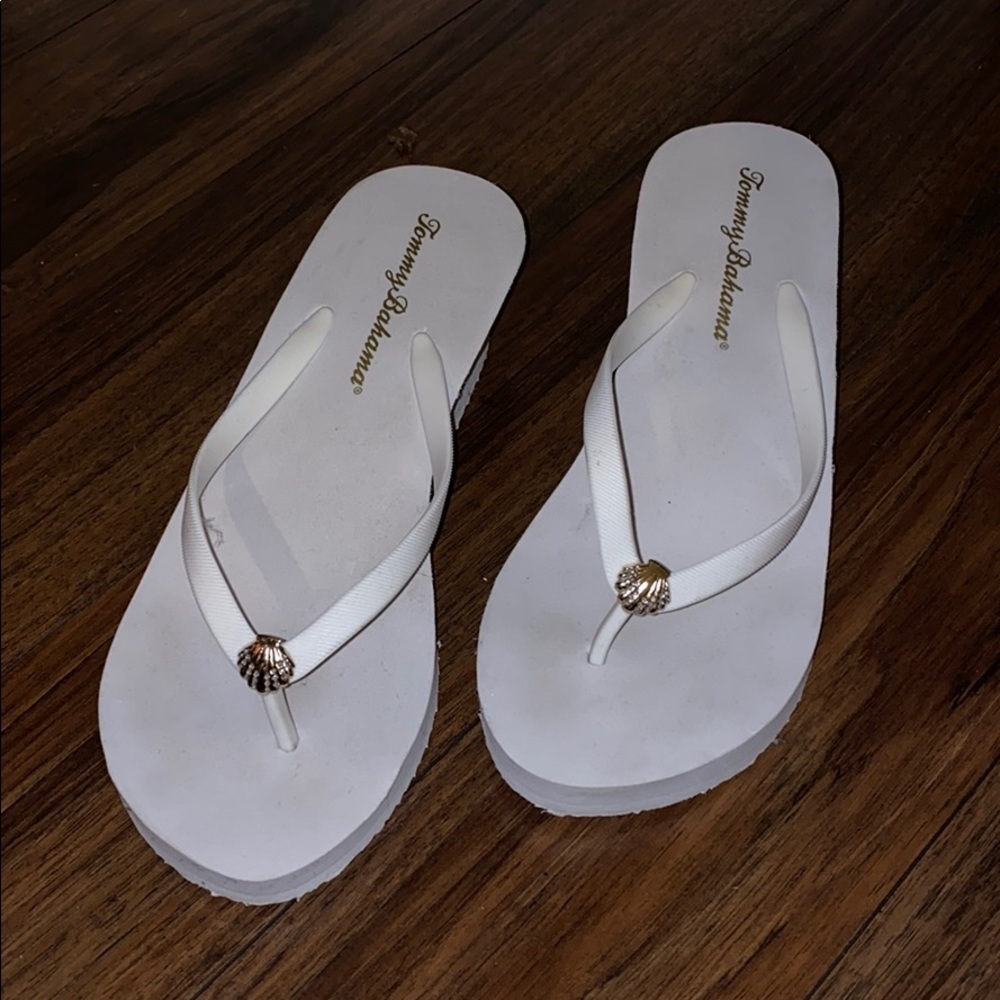 White flip flops